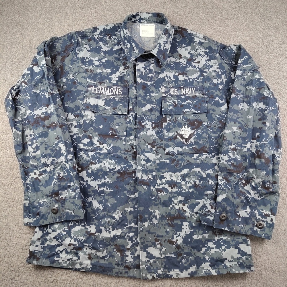 US Navy Blueberry Jacket Working Blouse Medium Long NWU Blue Camo